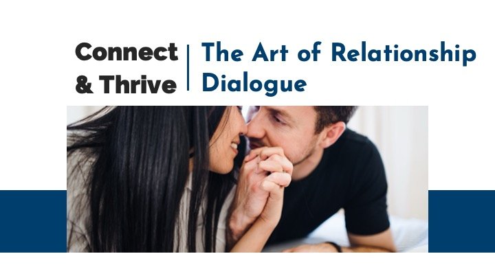 A logo for the course of a man and woman sitting close together while holding hands
